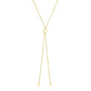 14k Yellow Gold Adjustable Heart Style Lariat Necklace