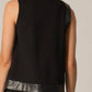 Before You Collection - Contrast Faux Leather Sleeveless Top