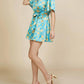 Skies Are Blue - Floral Print Surplice Romper