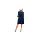 Women's Navy Pocketed Jersey Knit Shift Dress - Plus Size