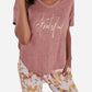 Danskin - Short Sleeve Hacci Pajama Set With Jogger