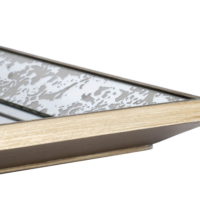 Antique Rectangle Mirror with Floral Accents