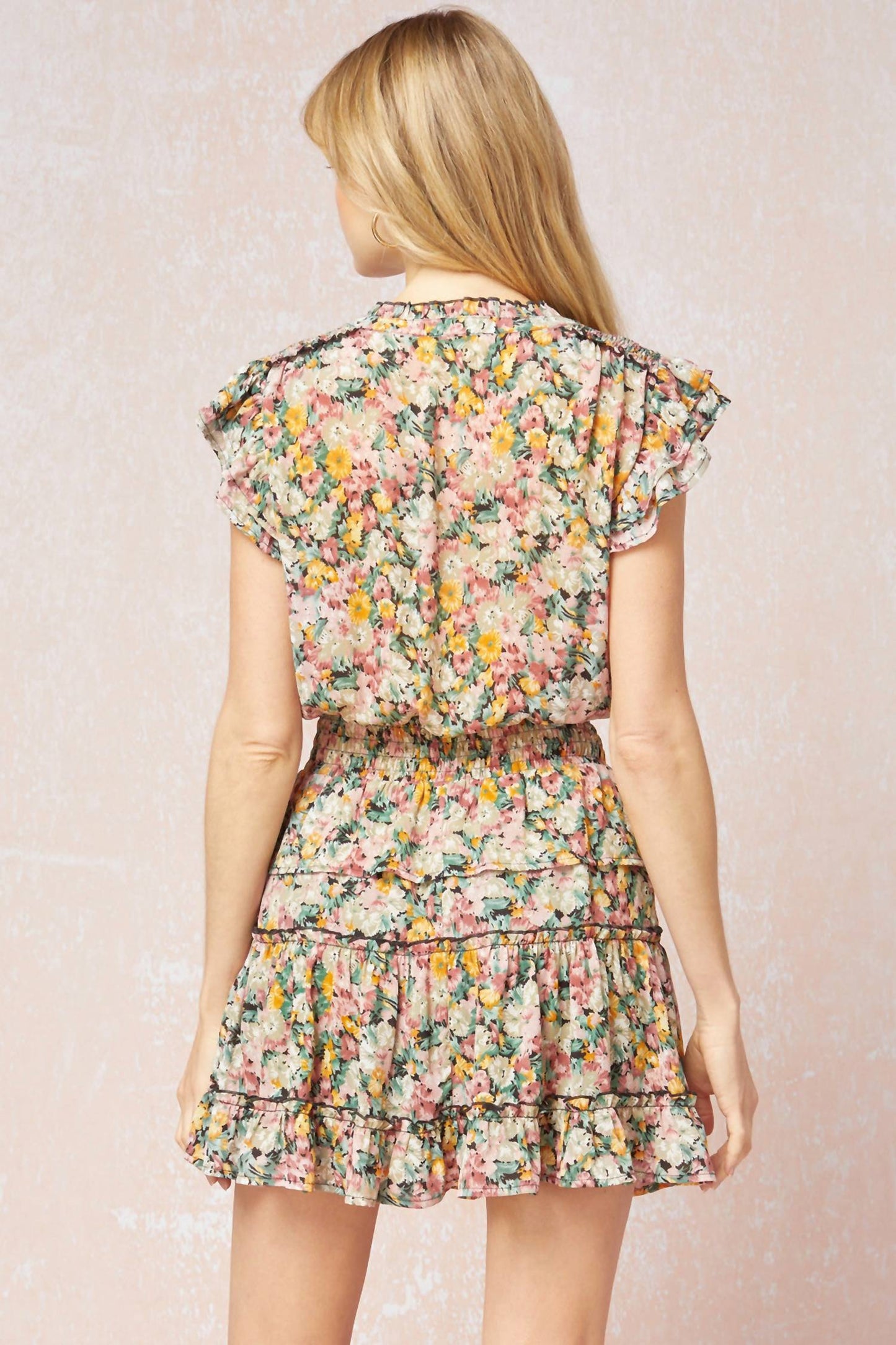 Entro - Floral Smocked Tiered Dress