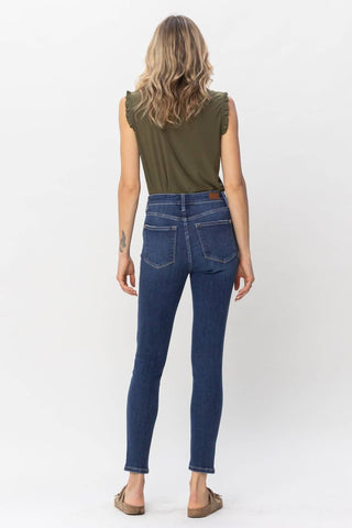 Judy Blue - Calça jeans skinny com cintura alta e fenda frontal