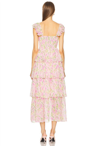 Astr - Vestido floral de verão em linha A