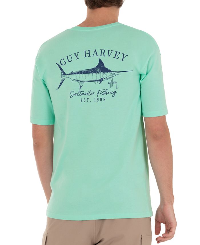 Camiseta masculina Guy Harvey Marlin Sketch verde tamanho GG