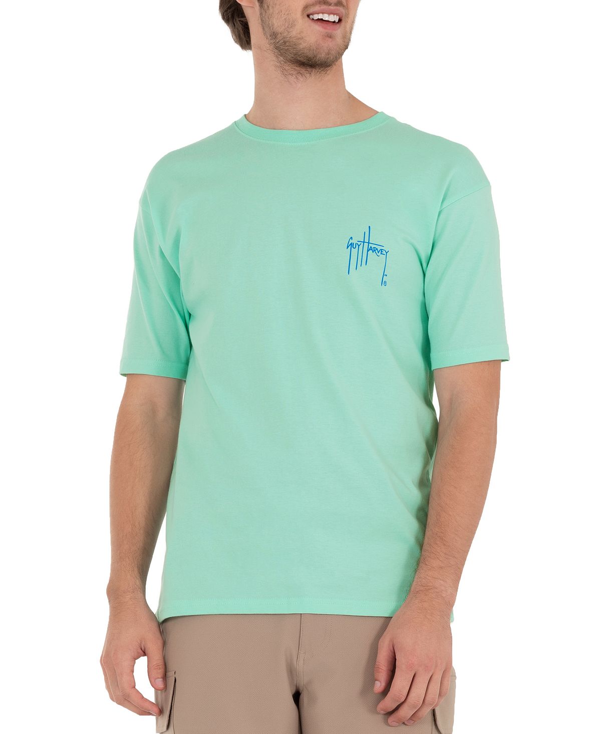Camiseta masculina Guy Harvey Marlin Sketch verde tamanho GG