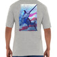 Camiseta masculina Guy Harvey Swords &amp; Stars com estampa gráfica, tamanho P, cinza
