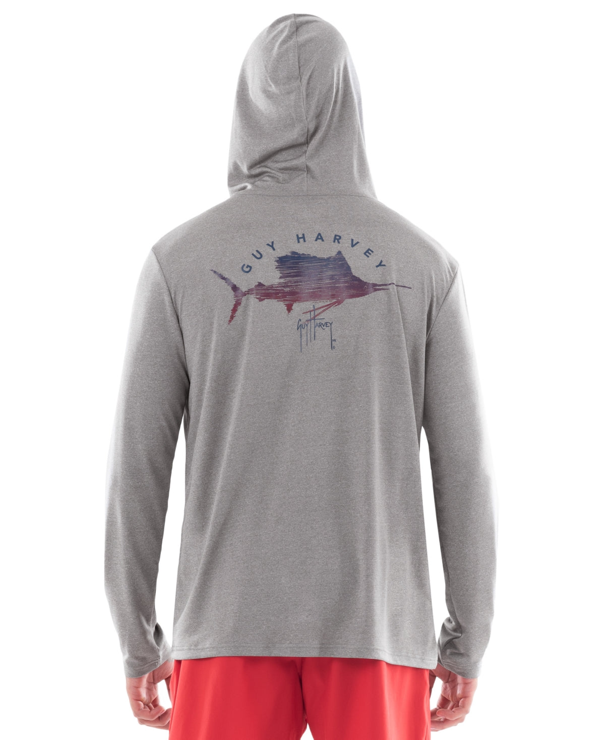 Guy Harvey Core Performance Hoodie Masculino Cinza Tamanho Grande