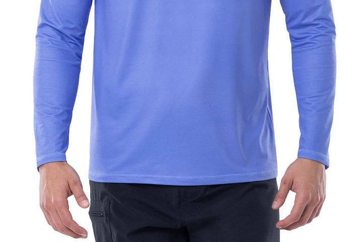 Camiseta masculina Guy Harvey Moisture Wicking UPF 50 com estampa de logotipo e manga comprida, azul, tamanho grande