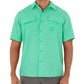 Camisa de pesca texturizada mesclada masculina Guy Harvey, verde, tamanho XX-G