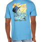 Camiseta masculina Guy Harvey com estampa de manga curta, azul, tamanho médio