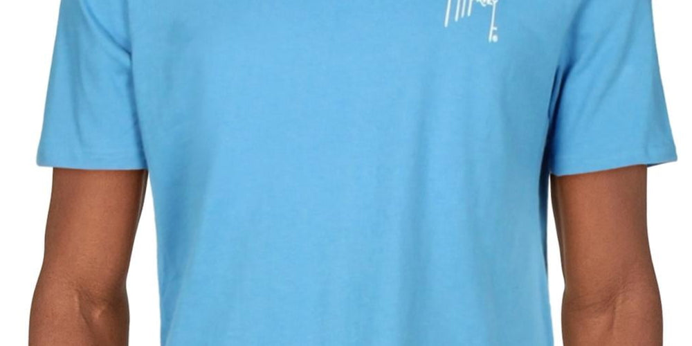 Camiseta masculina Guy Harvey com estampa de manga curta, azul, tamanho médio