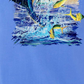 Camiseta masculina Guy Harvey com estampa de manga curta, azul, tamanho grande