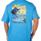 Camiseta masculina Guy Harvey com estampa de manga curta, azul, tamanho extragrande