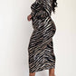 The Curve La - Plus Size Sequns Knit One Shoulder Dress With Cutout