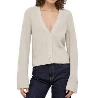 Calvin Klein - Cardigan curto de lã com decote em V