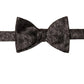 Gravata borboleta masculina Eton de seda floral pré-amarrada, preta, tamanho regular