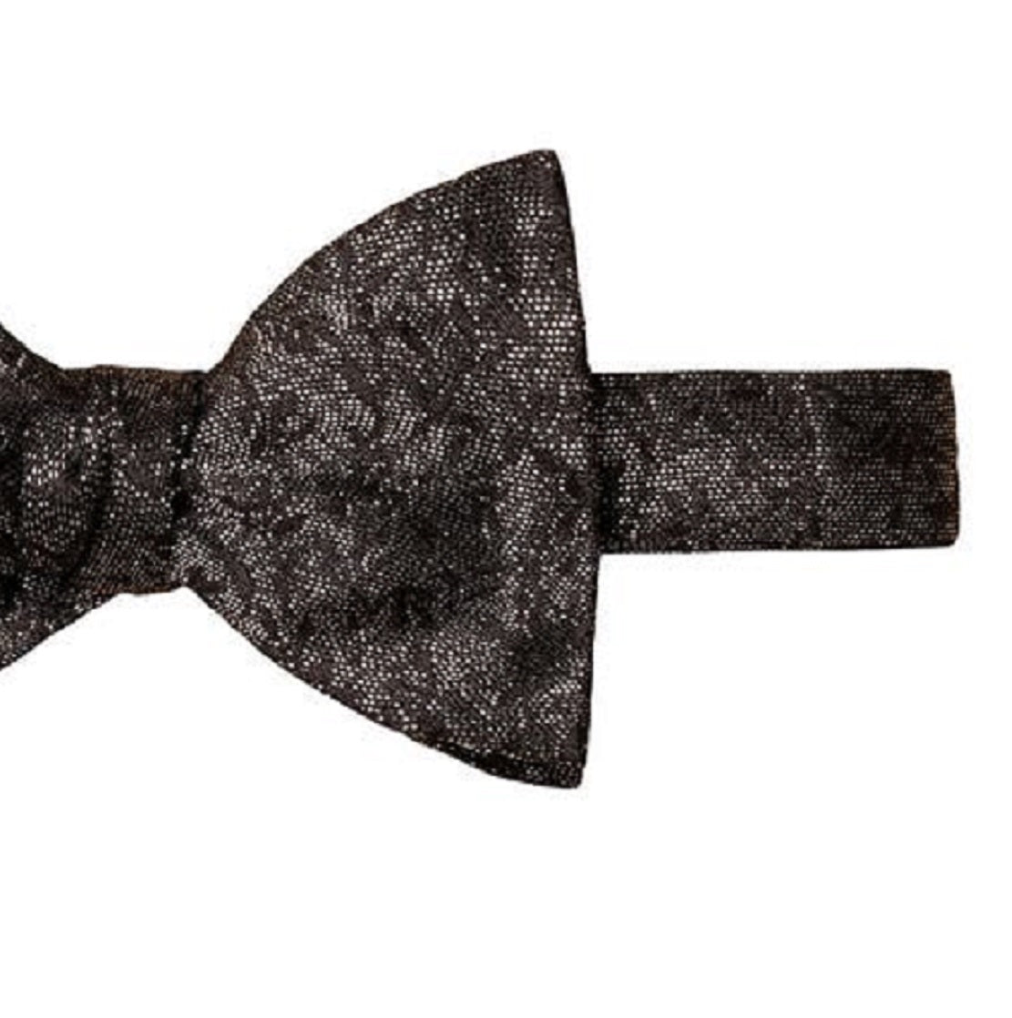 Gravata borboleta masculina Eton de seda floral pré-amarrada, preta, tamanho regular