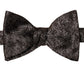 Gravata borboleta masculina Eton de seda floral pré-amarrada, preta, tamanho regular