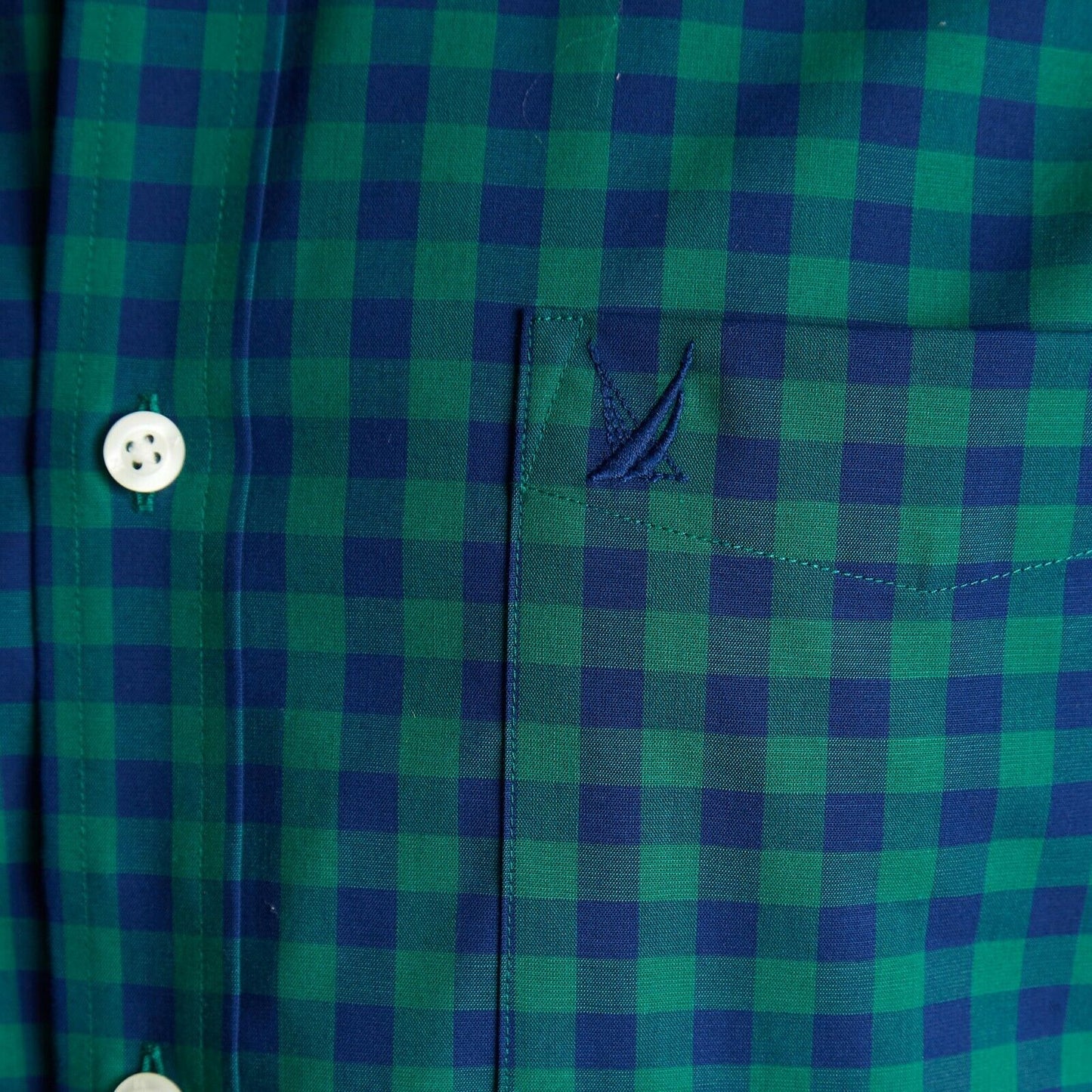 Camisa xadrez resistente a rugas Nautica Sail Navtech masculina, verde, tamanho extragrande