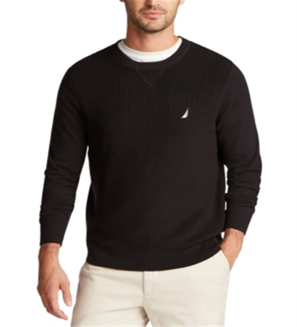 Suéter Nautica Masculino Navtech Crewneck Solid Preto Tamanho P