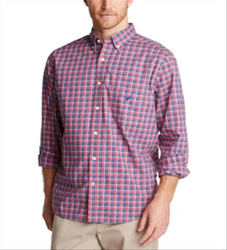 Camisa xadrez casual azul vela masculina Nautica Classic Fit vermelha tamanho pequeno