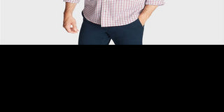 Camisa masculina Nautica xadrez pequena grande e alta resistente a rugas vermelha tamanho 3XLT