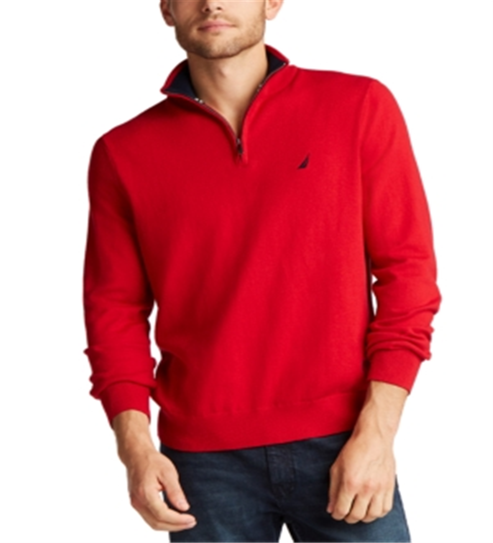 Suéter Nautica Masculino Big &amp; Tall Navtech com zíper de um quarto, vermelho, tamanho 4X-G