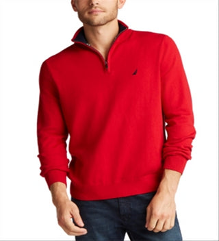 Suéter Nautica Masculino Big &amp; Tall Navtech com zíper de um quarto, vermelho, tamanho 4X-G