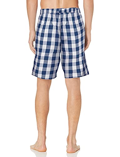 Nautica Shorts de pijama xadrez de algodão masculino azul tamanho grande