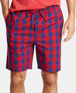 Pijama masculino xadrez de algodão Nautica, tamanho grande, vermelho