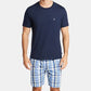 Nautica Shorts de pijama xadrez de algodão masculino azul tamanho grande