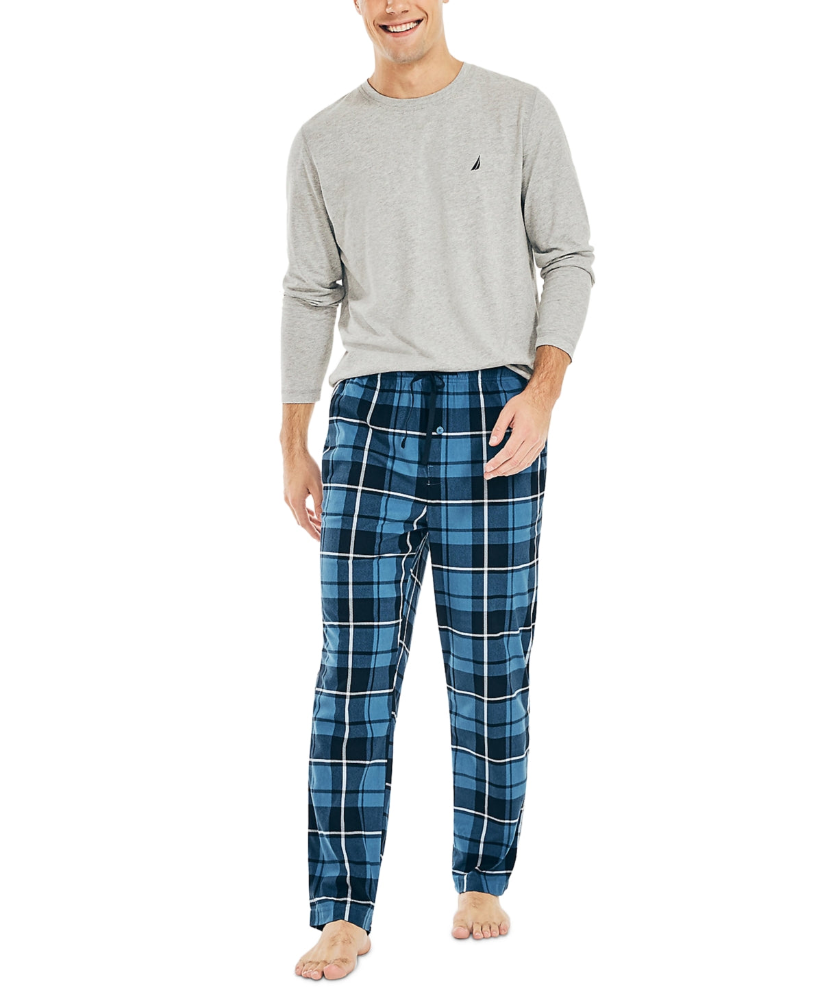 Calça de lã aconchegante Nautica masculina, confeccionada de forma sustentável, azul, tamanho pequeno