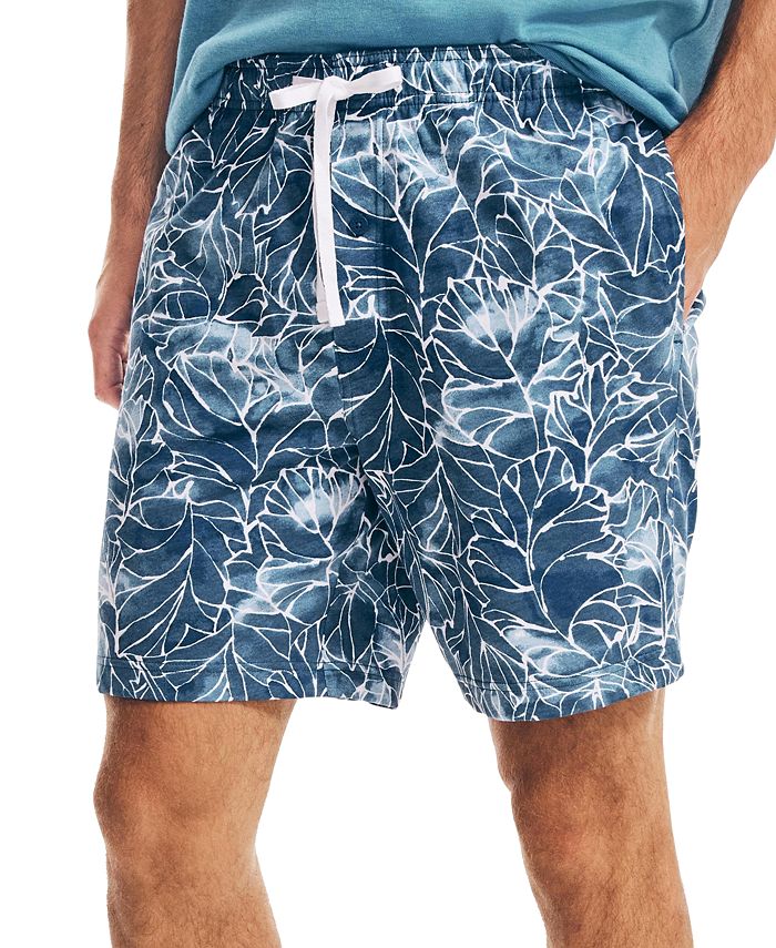 Nautica Masculino Classic Fit Sea Floral Print Algodão Pijama Shorts Azul Tamanho X-G