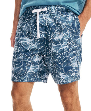 Nautica Masculino Classic Fit Sea Floral Print Algodão Pijama Shorts Azul Tamanho X-G