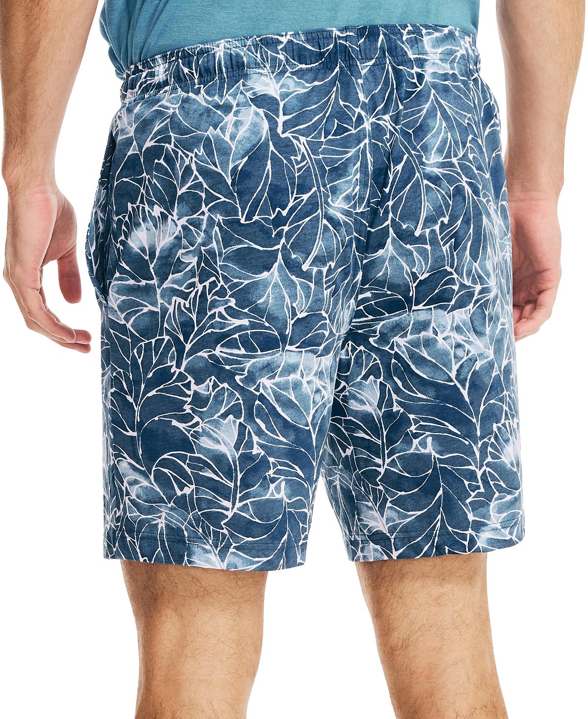 Nautica Masculino Classic Fit Sea Floral Print Algodão Pijama Shorts Azul Tamanho X-G