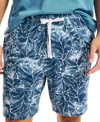 Nautica Masculino Classic Fit Sea Floral Print Algodão Pijama Shorts Azul Tamanho X-G