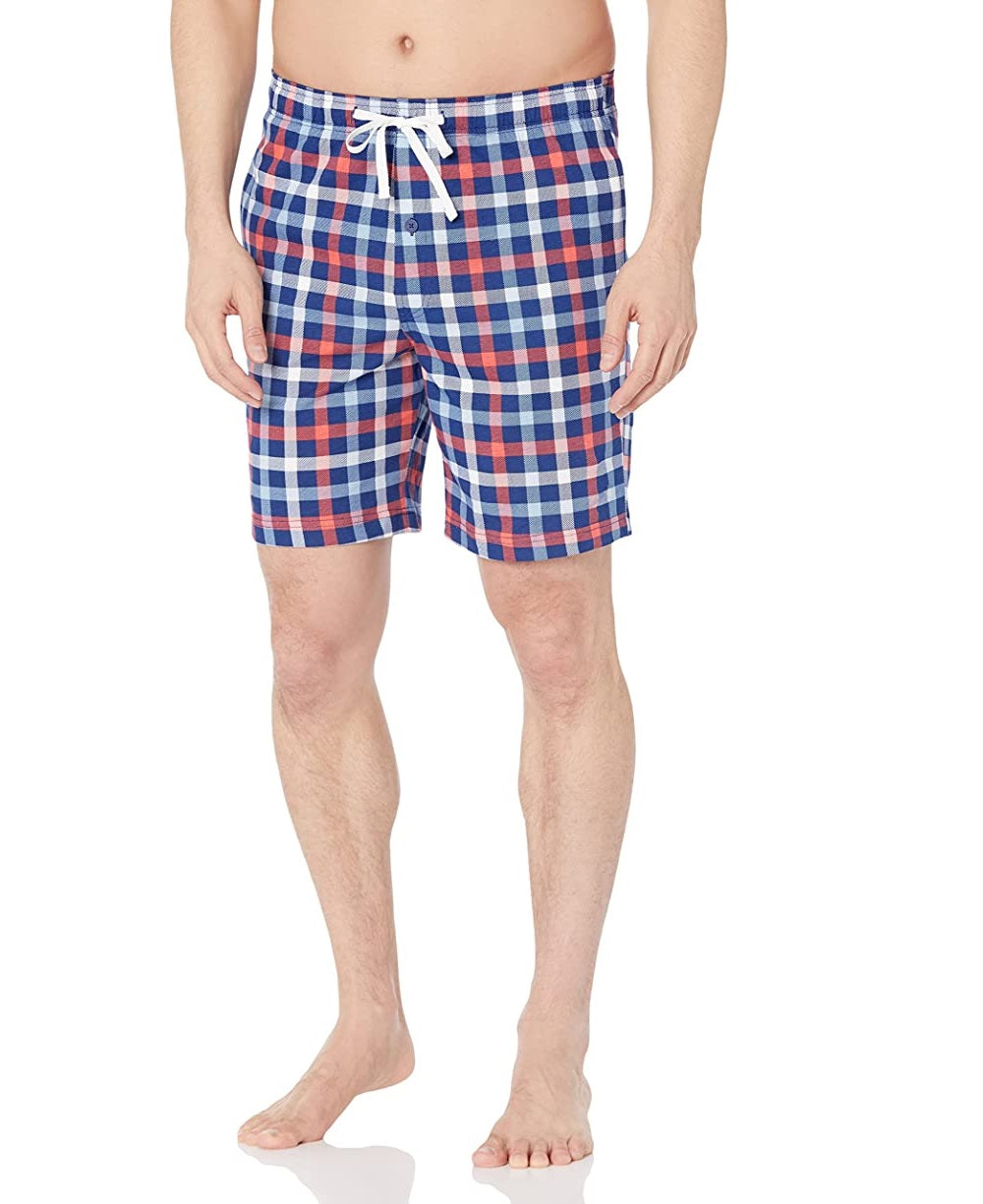 Calça Nautica Masculina Classic-Fit Xadrez Algodão Azul Profundidade Tamanho M