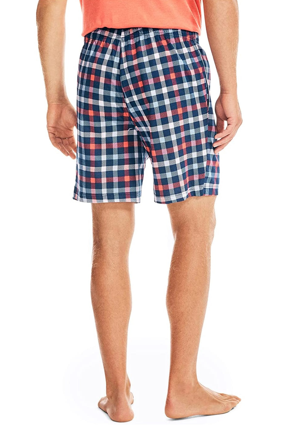 Calça Nautica Masculina Classic-Fit Xadrez Algodão Azul Profundidade Tamanho M