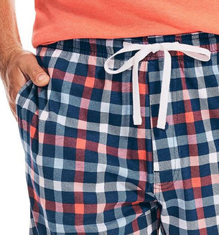 Nautica Shorts de dormir masculino de algodão xadrez com ajuste clássico, azul, tamanho grande