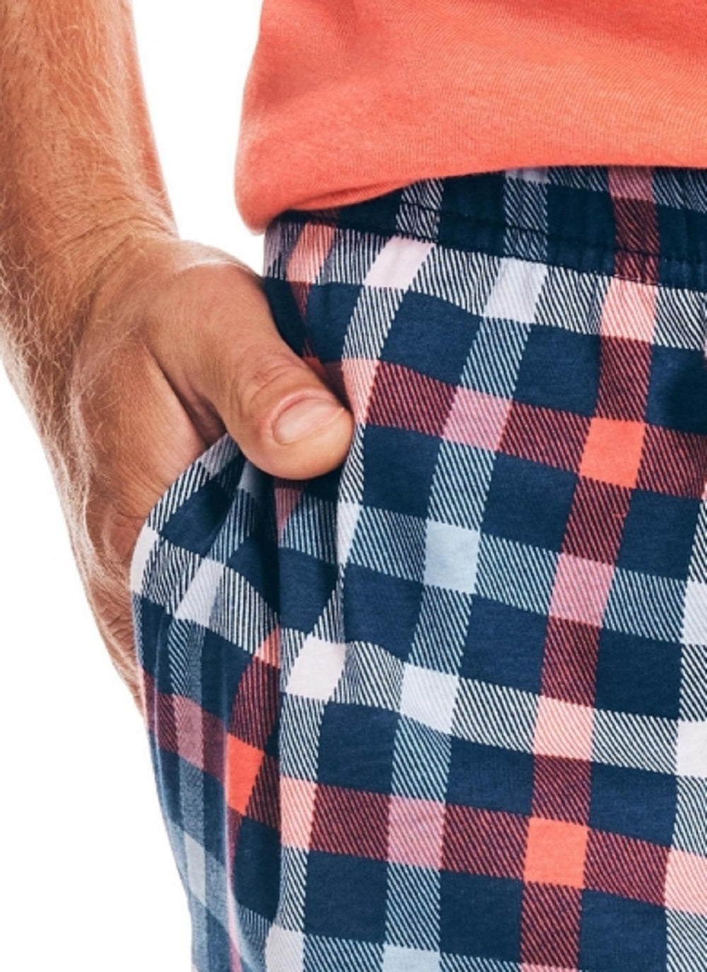 Shorts de dormir masculino Nautica Classic-Fit em algodão xadrez, azul, tamanho GG