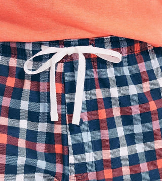 Shorts de dormir masculino Nautica Classic-Fit em algodão xadrez, azul, tamanho GG