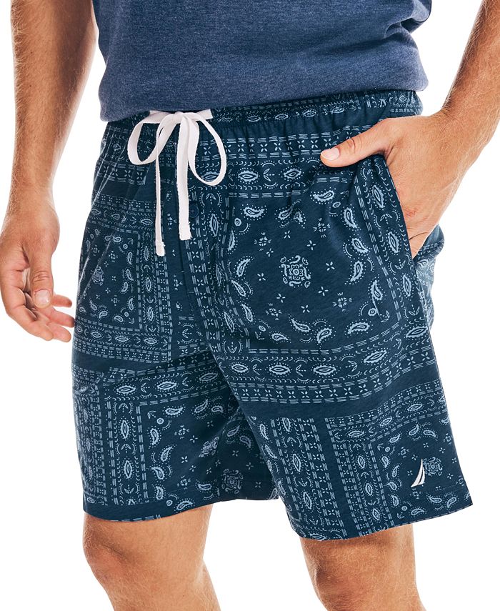 Nautica Masculino Classic Fit Bandana Estampado Algodão Pijama Shorts Azul Tamanho Médio