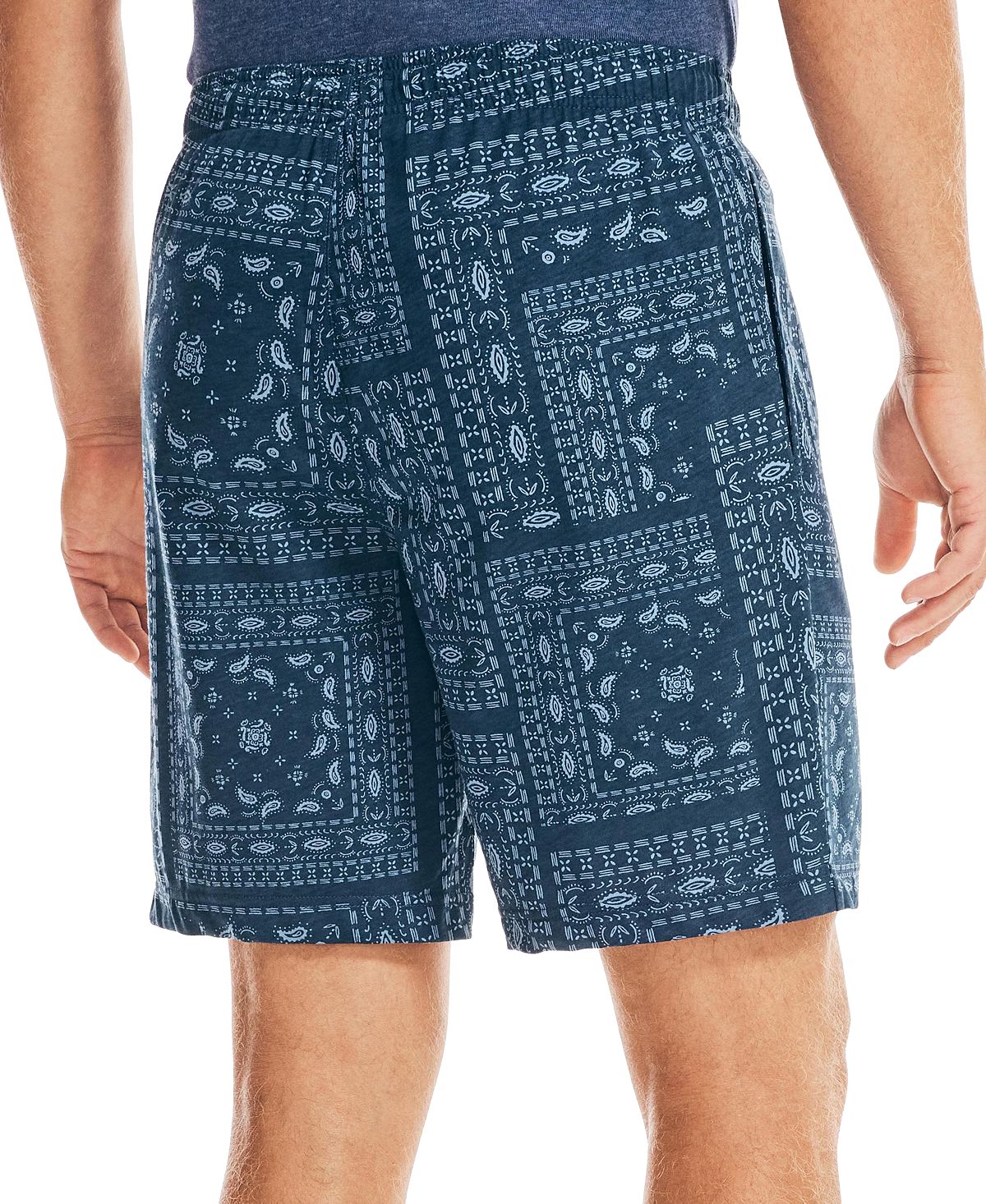 Nautica Masculino Classic Fit Bandana Estampado Algodão Pijama Shorts Azul Tamanho Médio