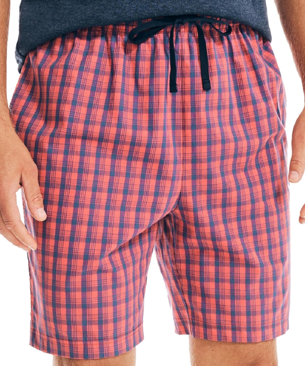 Shorts de dormir masculino Nautica Classic Fit Plaid Popeline vermelho tamanho médio