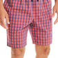 Shorts de dormir masculino Nautica Classic Fit Plaid Popeline vermelho tamanho médio