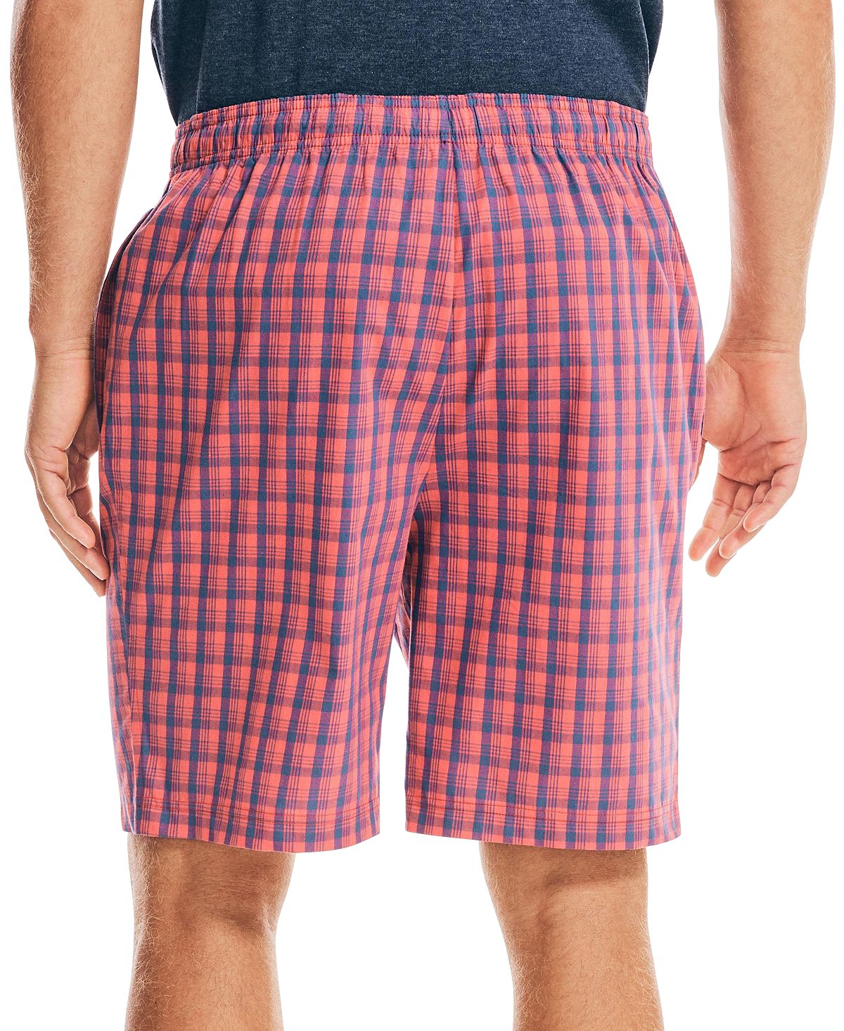 Shorts de dormir masculino Nautica Classic Fit Plaid Popeline vermelho tamanho G
