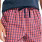 Shorts de dormir masculino Nautica Classic Fit Plaid Popeline vermelho tamanho X-G