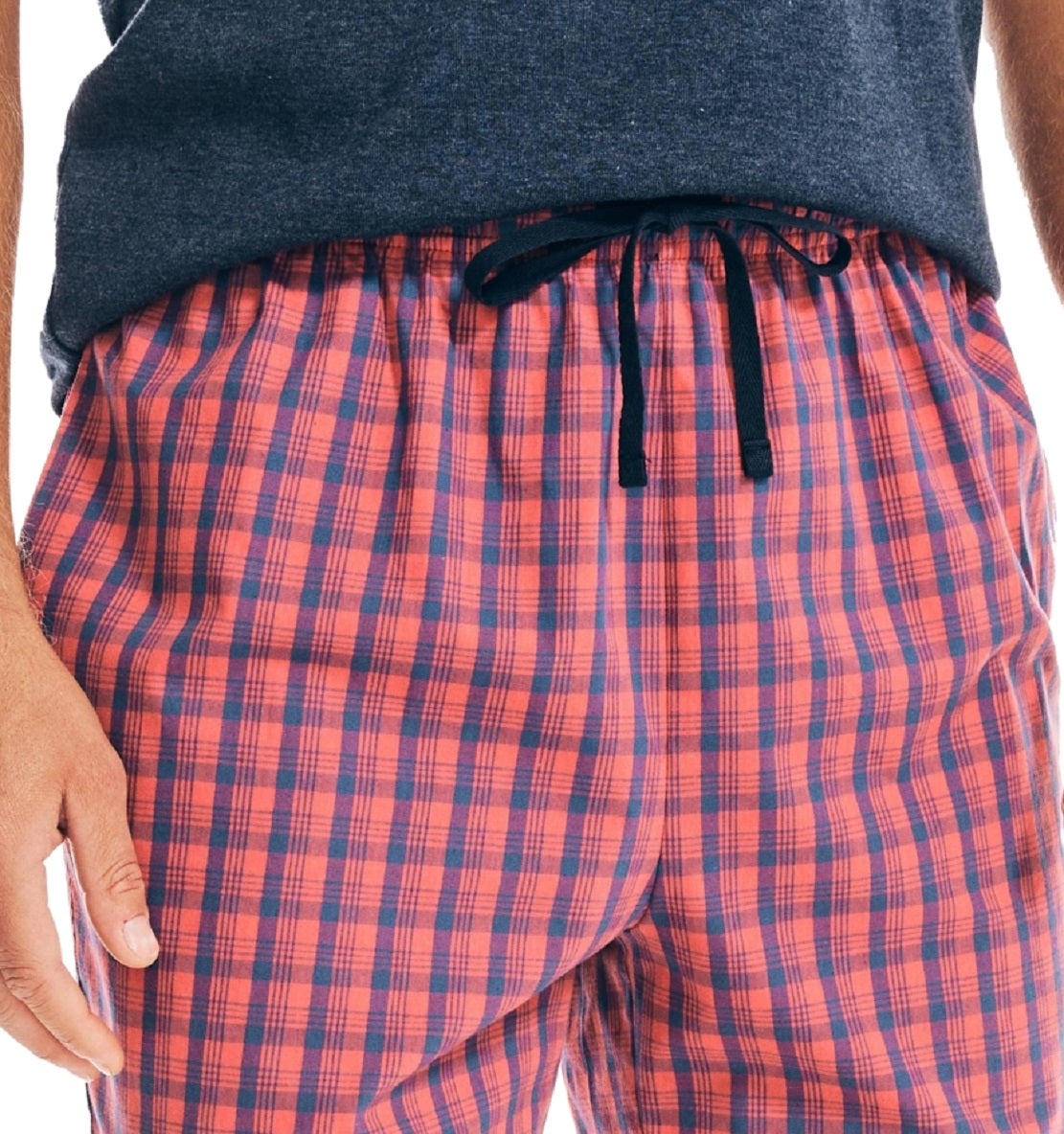Shorts de dormir masculino Nautica Classic Fit Plaid Popeline vermelho tamanho X-G